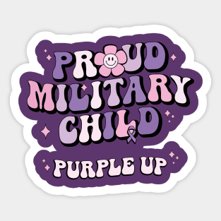 Groovy Purple Up For Proud Military Child Sticker